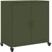vidaXL Dressoir 68x39x72 cm staal olijfgroen