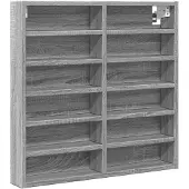 vidaXL Vitrinekast 60x8,5x58 cm bewerkt hout grijs sonoma eikenkleur