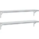 vidaXL Wandschappen 2 st 100x23,5 cm roestvrijstaal zilverkleurig