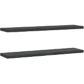 vidaXL Wandschappen 2 st 100x23,5 cm roestvrijstaal zwart