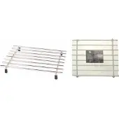 Excellent houseware Pannenonderzetter - 5x stuks - roestvrij staal - 24 x 19 cm - met antislip voetjes