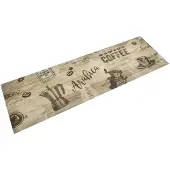 vidaXL Keukenmat wasbaar koffieprint 45x150 cm fluweel bruin