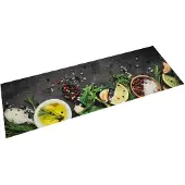 vidaXL Keukenmat wasbaar kruidenprint 60x180 cm fluweel