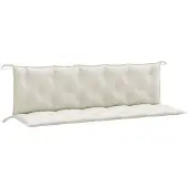 vidaXL Tuinbankkussens 2 st 180x50x7 cm stof gemêleerd crèmekleurig