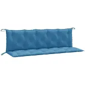 vidaXL Tuinbankkussens 2 st 180x50x7 cm stof gemêleerd blauw