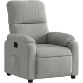 vidaXL Fauteuil verstelbaar microvezelstof lichtgrijs