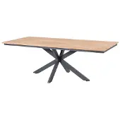 4SO Minerva tafelframe Antracite met tafelblad Teak 220 x 95 cm