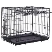 Brekz Bench zwart met schuifdeur voor de hond L