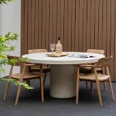 Giga Meubel Tuintafel Eden Rond Beige Ø150cm