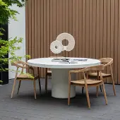 Giga Meubel Tuintafel Eden Rond Wit Ø150cm
