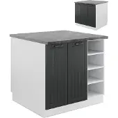 Vicco Keukeneiland Fame-Line Antraciet landhuis/wit 90 cm zonder werkblad, Model 38727