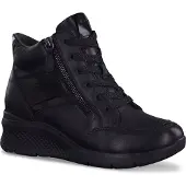 Tamaris Comfort Zwarte Sneakers met sleehak Leer 42