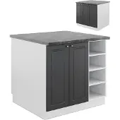 Vicco Fame-Line Keukeneiland – 90 cm zonder werkblad Antraciet-Goud/Wit