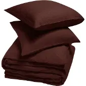 Yumeko Dekbedovertrek set Gewassen Linnen 240x220 Rood - Eco, Bio & Fairtrade