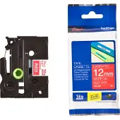 Brother TZe-435 Tape Wit op rood (12 mm)