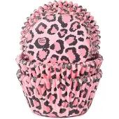 House of Marie Cupcake Vormpjes - Luipaard Roze - pk/50 - Baking Cups voor Muffins en Cupcakes
