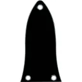 Boston LRC-34-B truss rod cover, black, 2 ply, black - white