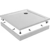 Wiesbaden Voorzetpaneel met poten voor douchebak 90 x 90 x 4 cm glans wit
