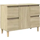 vidaXL Wastafelkast 80x33x60 cm bewerkt hout sonoma eikenkleurig