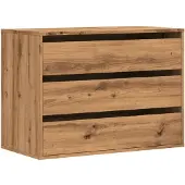 vidaXL Ladekast 80x41x58 cm bewerkt hout artisanaal eikenkleurig