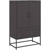 vidaXL Hoge kast 68x39x111,5 cm staal zwart