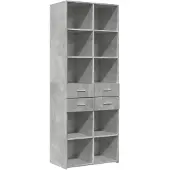 vidaXL Hoge kast, betonkleur, 70x42,5x185 cm, houtvezelplaat