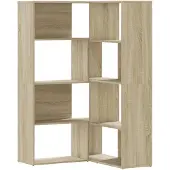 vidaXL Boekenkast 4-laags hoek 85x85x140 cm bewerkt hout sonoma eiken