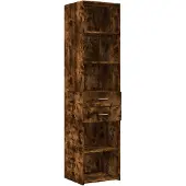 vidaXL Hoge kast 45x42,5x185 cm bewerkt hout gerookt eikenkleurig