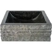 Bewonen Aloni vierkante waskom alur kuipvormig 40 x 40 x 15 cm - zwart