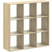 vidaXL Boekenkast 102x32x102 cm bewerkt hout sonoma eikenkleurig