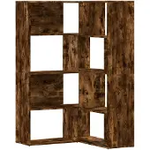 vidaXL Boekenkast 4-laags hoek 85x85x140 cm bewerkt hout gerookt eiken