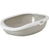 Savic Gizmo - Kattenbak - Verlaagde instap en gritrooster - Mokka/Wit - 52 x 39.5 x 15 cm