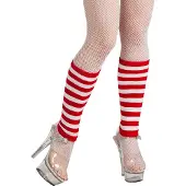 Boland beenwarmers dames 32 cm rood/wit