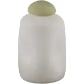 Ptmd Karlie White matte glass bulb vase green top