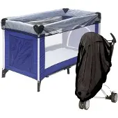 Playshoes Universeel muskietennet/klamboe voor baby ledikant/kinderwagen zwart - Klamboes