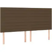 vidaXL Hoofdbord donkerbruin 200x5x118/128 cm stof