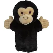 Nature Planet Speelgoed Handpop chimpansee aap zwart 23 cm - Handpoppen