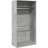vidaXL Kledingkast 100x50x200 cm bewerkt hout betongrijs