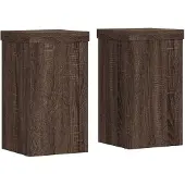 vidaXL Plantenstandaards 2 st 10x10x18 cm bewerkt hout bruin eiken