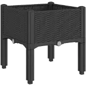 vidaXL Plantenbak met poten 40x40x42 cm polypropeen zwart