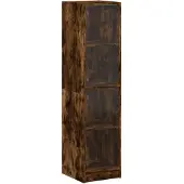 vidaXL Hoge kast met glazen deuren 35x37x142 cm gerookt eikenkleurig
