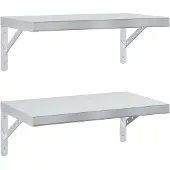 vidaXL Wandschappen 2 st 50x30 cm roestvrijstaal zilverkleurig