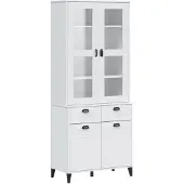 vidaXL Hoge kast VIKEN 80x40x190 cm massief grenenhout wit