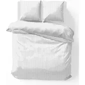 ISleep Satijnstreep Kussensloop - 60x70 cm - Wit