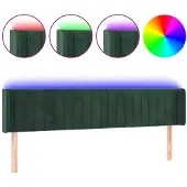 vidaXL Hoofdbord LED 183x16x78/88 cm fluweel donkergroen