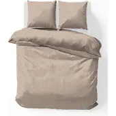 ISleep Satijnstreep Kussensloop - 60x70 cm - Medium Beige