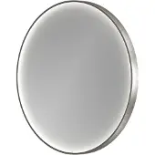 Balmani Secret rond badkamerspiegel Brushed Gunmetal Ø 70 cm met spiegelverlichting en anti-damp