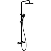 Linie Neptunus opbouw regendoucheset thermostatische kraan Mat Zwart
