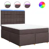 vidaXL Boxspringbed met matras, donkerbruin, 140x200 cm, gestoffeerd