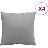 vidaXL Bankkussens 4 st 60x60 cm stof grijs